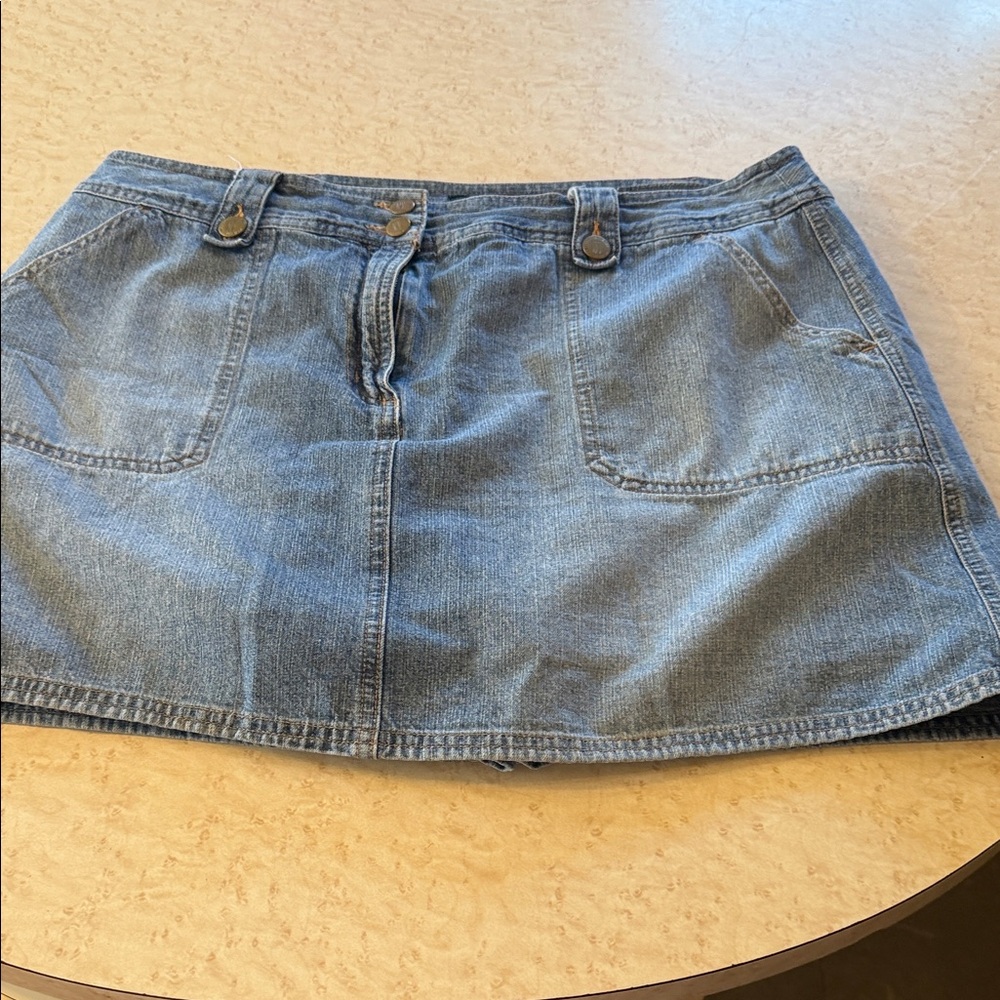 New York & Company Denim Mini Skirt - Light Blue